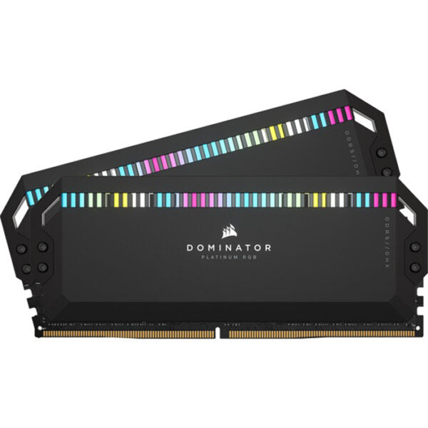 CORSAIR DOMINATOR PLATINUM RGB 32GB (2x16GB) DDR5 DRAM 6000MHz C36 Memory Kit — Black CORSAIR DOMINATOR PLATINUM RGB 32GB (2x16GB) DDR5 DRAM 6000MHz C36 Memory Kit — Black